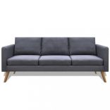 sötétszürke 2 személyes és 3 személyes szövet kanapészett