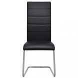 6 db fekete műbőr szánkótalpas étkezőszék