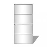 fehér 4 szintes tükrös cipőszekrény 63 x 17 x 134 cm