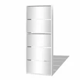 fehér 5 szintes tükrös cipőszekrény 63 x 17 x 169,5 cm