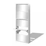 fehér 5 szintes tükrös cipőszekrény 63 x 17 x 169,5 cm