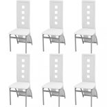 6 db fehér műbőr étkezőszék