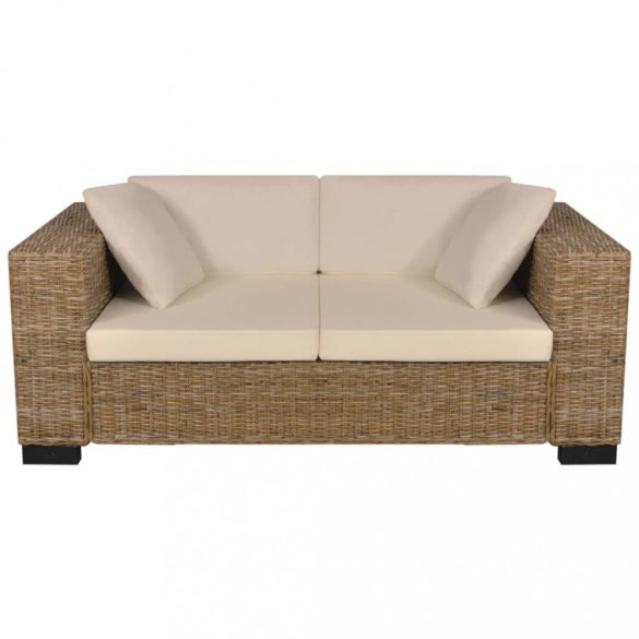 kétszemélyes és háromszemélyes kanapé szett valódi rattan