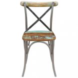 6 db tömör újrahasznosított fa étkezőszék