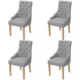 4 db világosszürke szövet étkezőszék