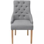 4 db világosszürke szövet étkezőszék