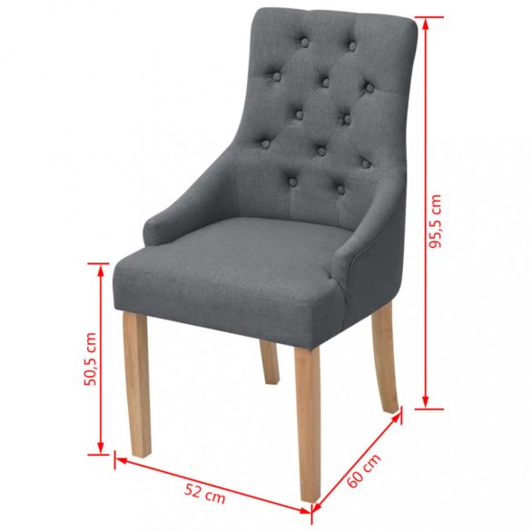6 db sötétszürke szövet étkezőszék