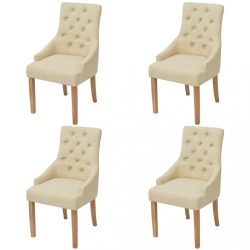 4 db krémszínű szövet étkezőszék