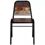 6 db tömör újrahasznosított fa étkezőszék