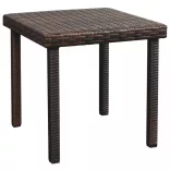 2 db barna polyrattan napozóágy asztallal