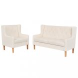 2 részes krémfehér szövet ülőgarnitúra