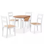 5 részes fehér MDF és gumifa étkezőgarnitúra