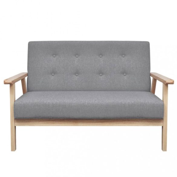 2 részes világosszürke szövet kanapészett