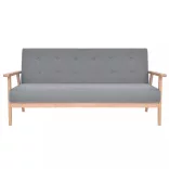 3 részes világosszürke szövet kanapészett