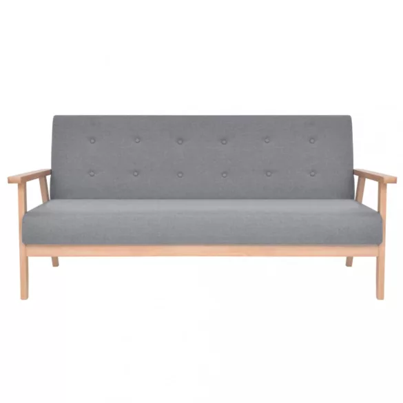 3 részes világosszürke szövet kanapészett