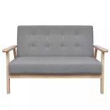 3 részes világosszürke szövet kanapészett