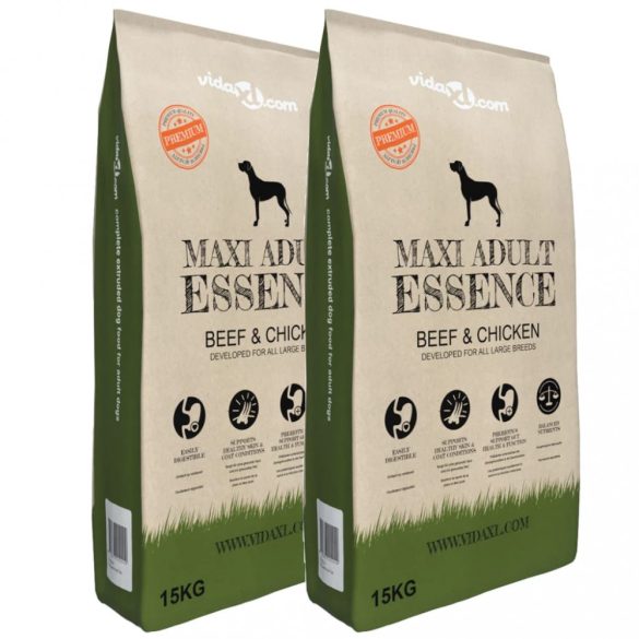 2 db „Maxi Adult Essence Beef & Chicken” prémium kutyatáp 30 kg