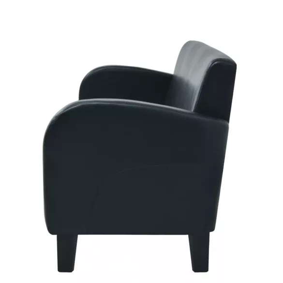 2 részes fekete műbőr ülőgarnitúra