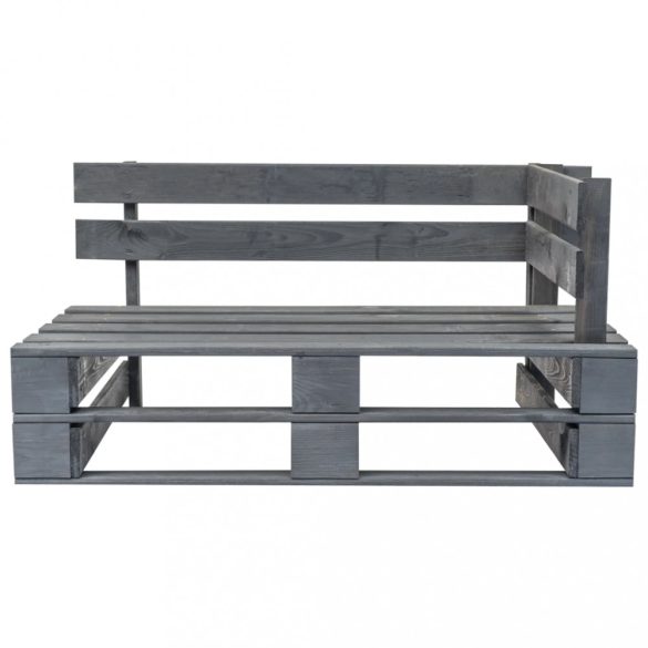 fenyőfa kerti raklapkanapé piros párnákkal