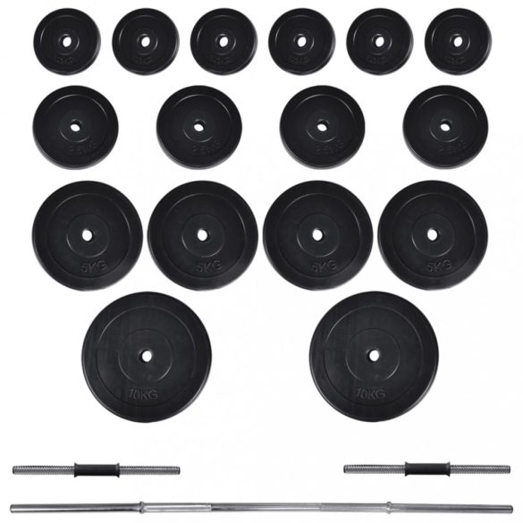 edzőpad egykezes és kétkezes súlyzókészlettel 60,5 kg