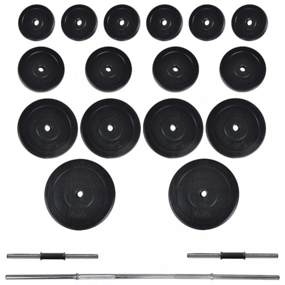 súlyzópad állvánnyal/egykezes és kétkezes súlyzószettel 60,5 kg