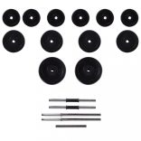 súlyzópad állvánnyal/egykezes és kétkezes súlyzószettel 30,5 kg