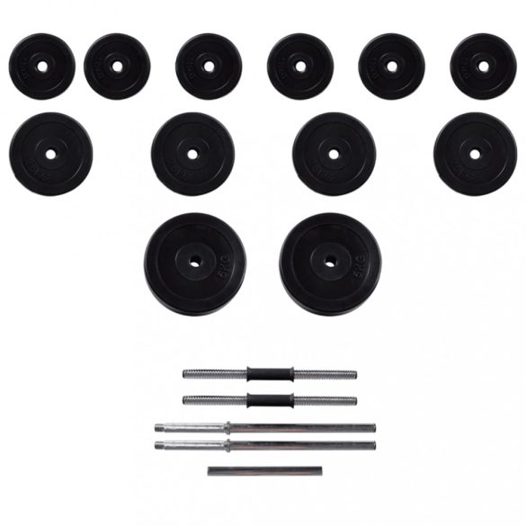 súlyzópad állvánnyal/egykezes és kétkezes súlyzószettel 30,5 kg