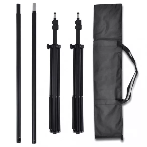 fotóstúdió-felszerelés 3 pamut háttérrel, kerettel 3 x 5 m