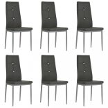 6 db szürke művelúr étkezőszék