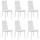 6 db fehér műbőr étkezőszék