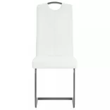 6 db fehér műbőr szánkótalpas étkezőszék