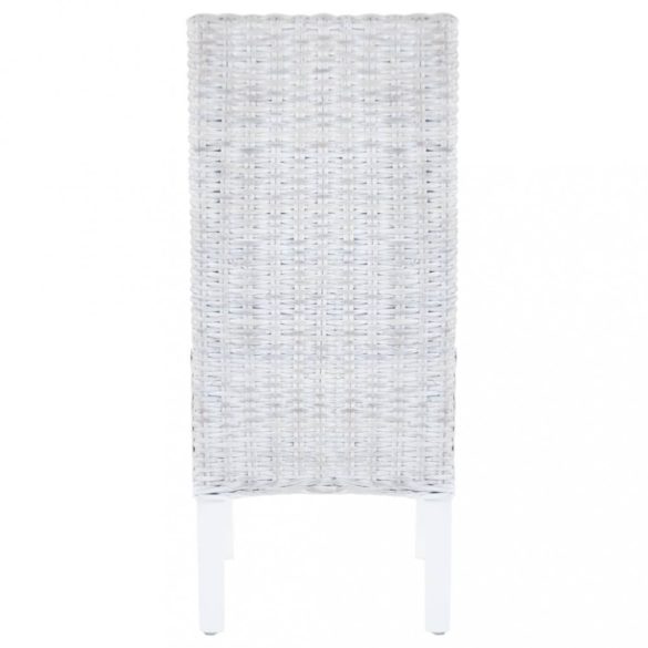 4 db fehér  Kubu rattan és mangófa étkezőszék