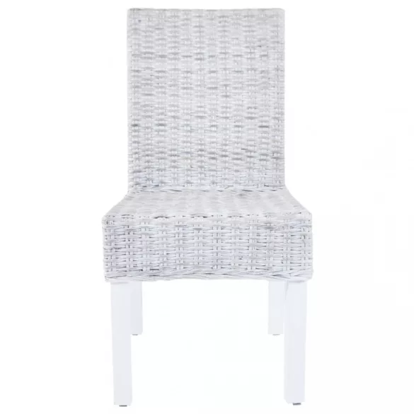 6 db világosbarna Kubu rattan és mangófa étkezőszék