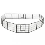 fekete színű acél kutyakennel 16 panelből 60 x 80 cm