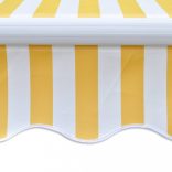 kézi működtetésű összecsukható napellenző, sárga-fehér, 300 cm