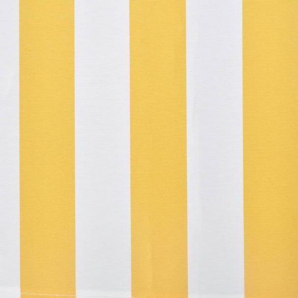 kézi működtetésű összecsukható napellenző, sárga-fehér, 300 cm