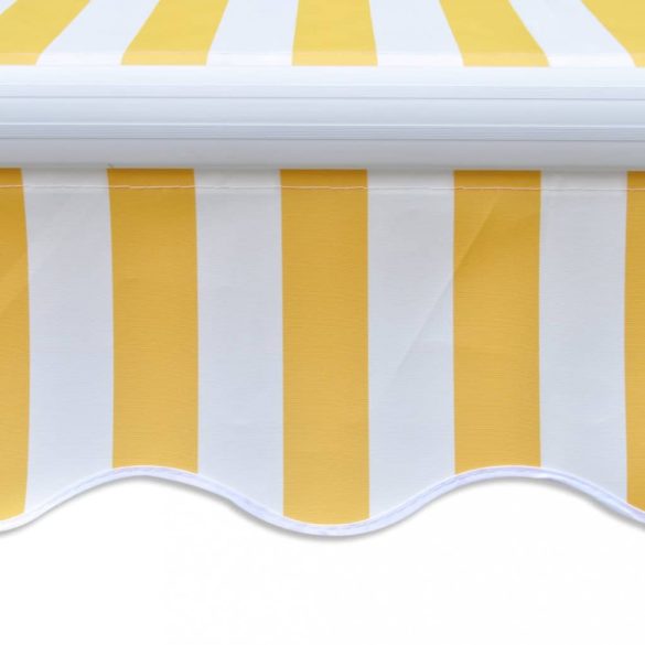 feltekerhető motoros napellenző, sárga-fehér, 400 cm