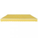 kézi működtetésű összecsukható napellenző, sárga-fehér, 400 cm