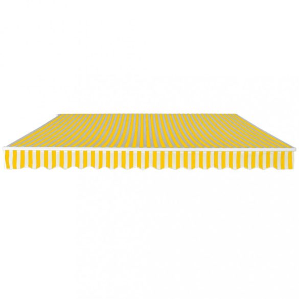 kézi működtetésű összecsukható napellenző, sárga-fehér, 400 cm