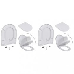 2 db fehér műanyag WC ülőke lassan csukódó fedéllel