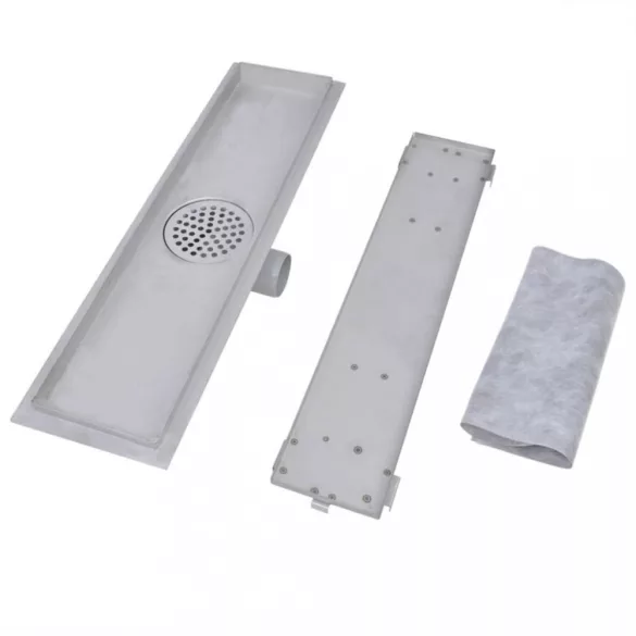 2db lineáris rozsdamentes acél zuhany lefolyó 530 x 140 mm