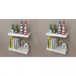 4 db fehér fali polc 40 cm