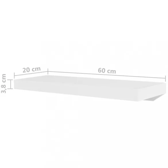 4 db fehér fali polc 60 cm