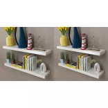 4 db fehér fali polc 80 cm