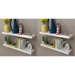 4 db fehér fali polc 80 cm