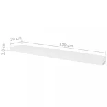 4 db fehér fali polc 100 cm