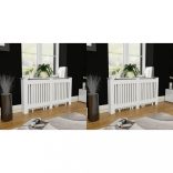 2 db fehér szerelt fa radiátorburkolat 152 cm