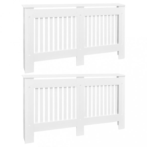 2 db fehér szerelt fa radiátorburkolat 152 cm