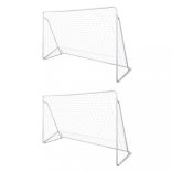 2 db acél focikapu hálóval 240 x 90 x 150 cm