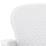 7 részes fehér rattan hatású műanyag kültéri étkezőgarnitúra